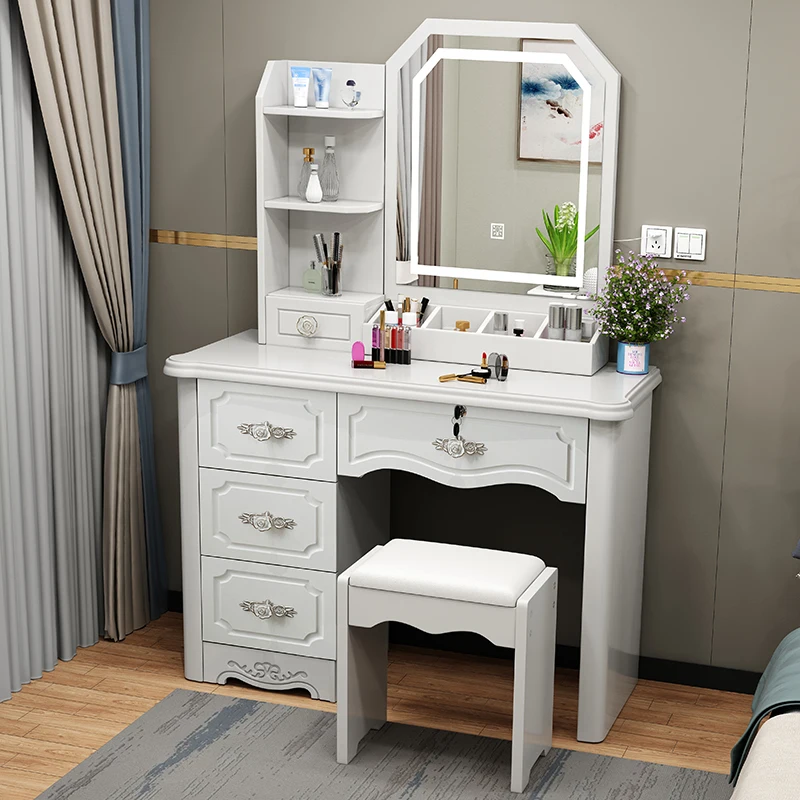 Luxury Vintage Dressing Table Nordic Classic Drawer Storage Vanity Desk European Multifunctional Table Maquillage Furniture