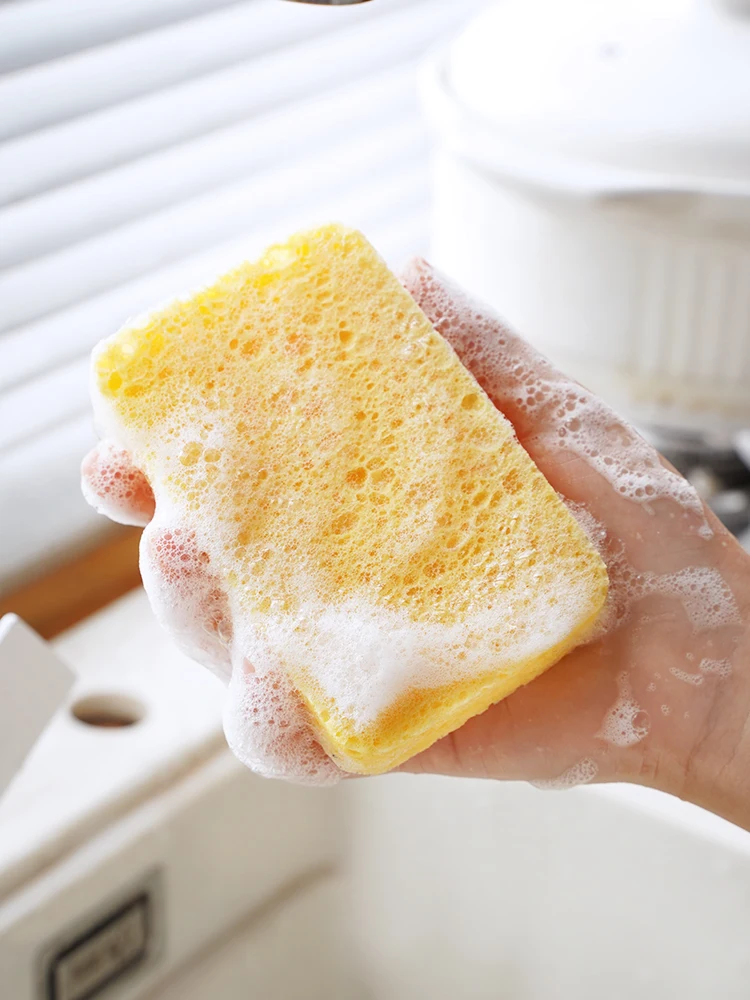 Cellulose Sponge Spong Mop Dishwashing Cleaning Sponge Sponge Wipe Brush Pot Kitchen Decontamination Absorbent Artifact Scouring