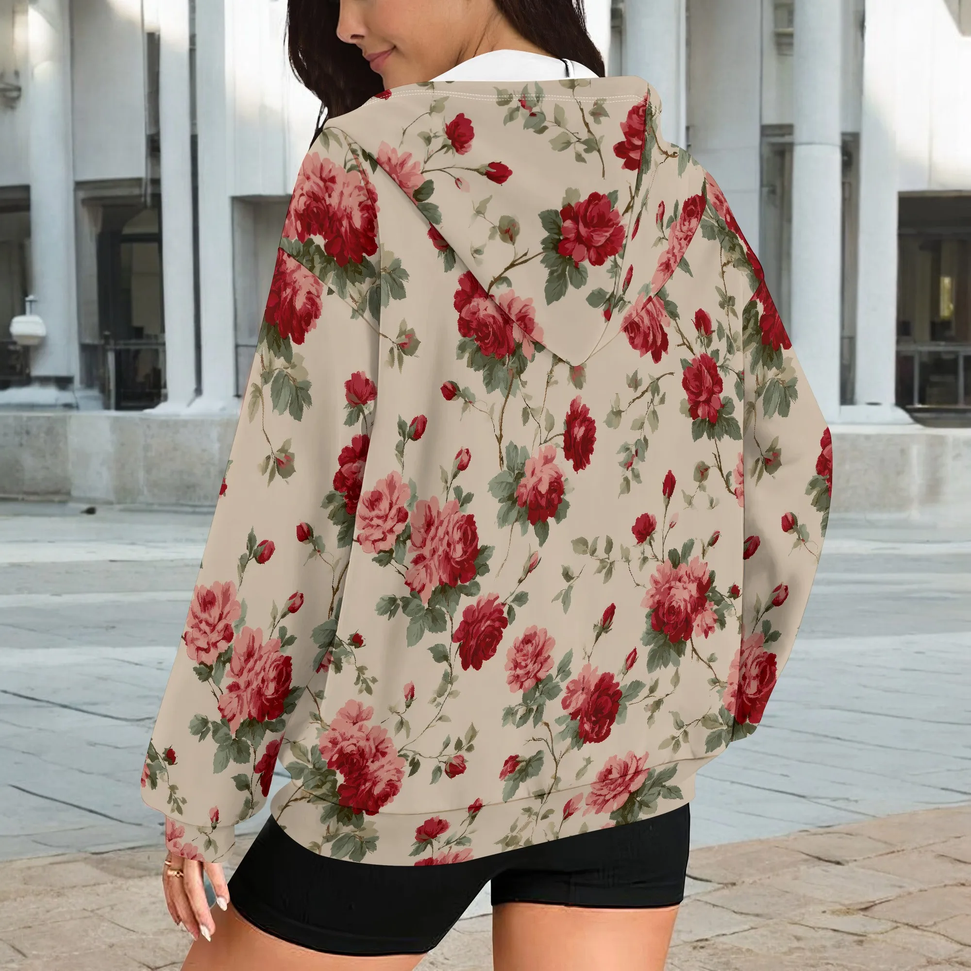 Felpa con cappuccio con zip per donna Felpe alla moda con tasche Giacca oversize con coulisse Felpe con cappuccio Y2k Abiti invernali