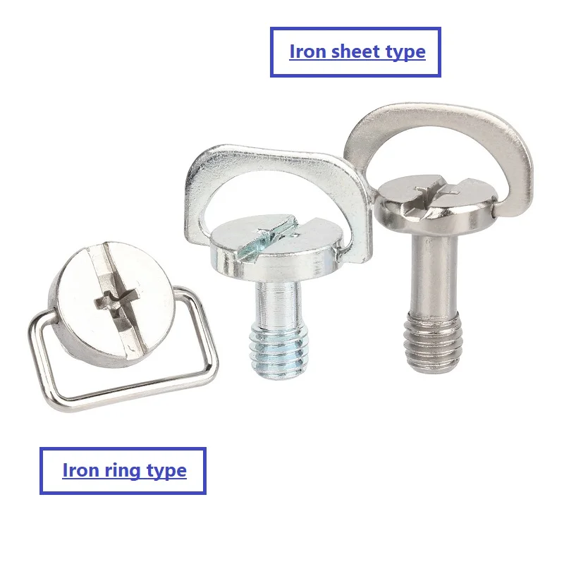 D-Ring Screw M4 M5 M6 Carbon Steel For Camera Tripod Quick Release Plate Hand Tighten The Hook Screw