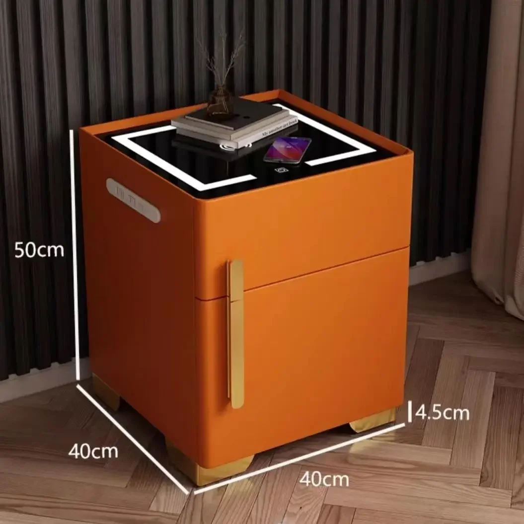 Luxury intelligent bedside cabinet safe multifunctional bedside radio charging Bluetooth speaker tricolor lamp bedroom