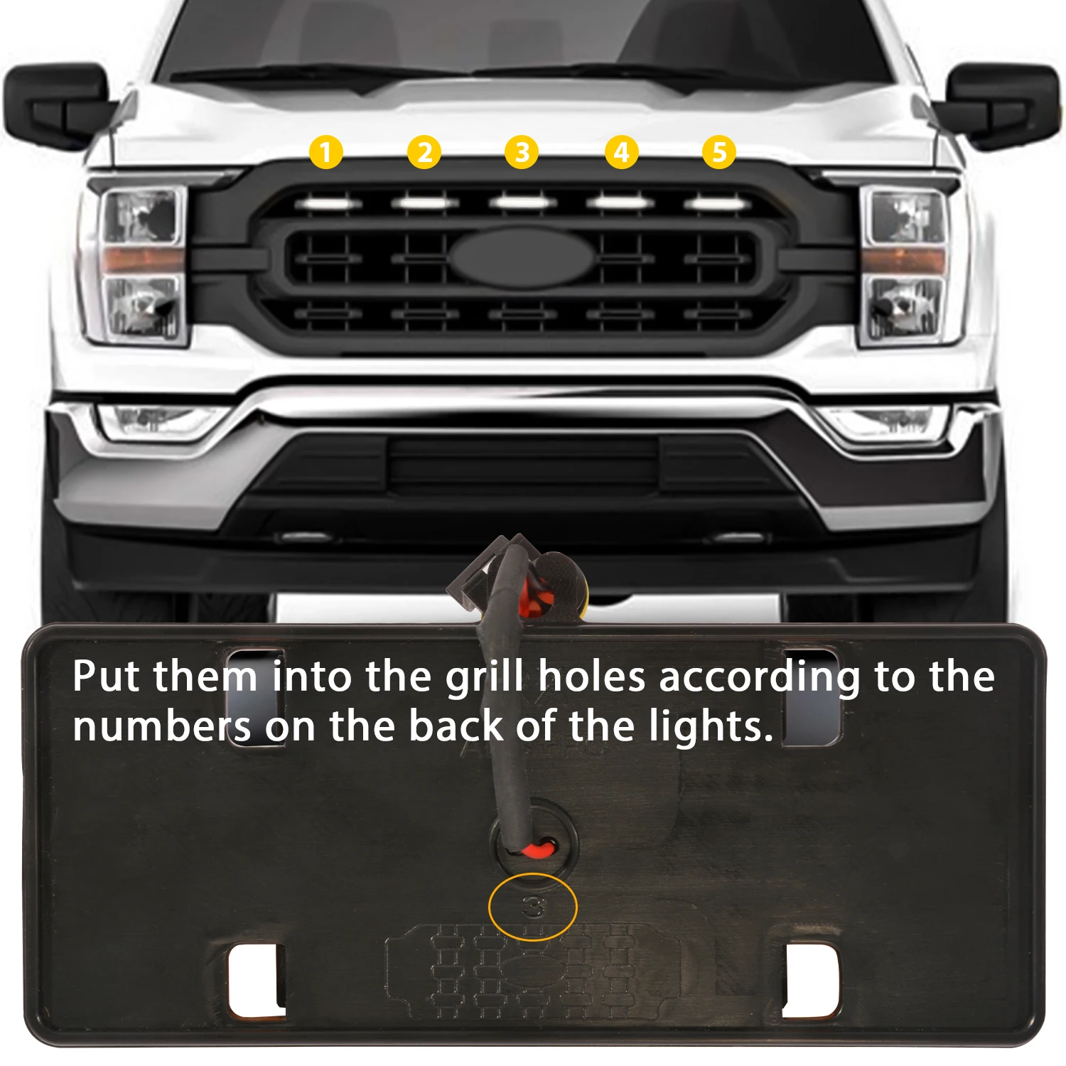 Pop Car Parts Led Signal Grills Lights Fit For Ford F150 F-150 2021 2022 Auto Accessories