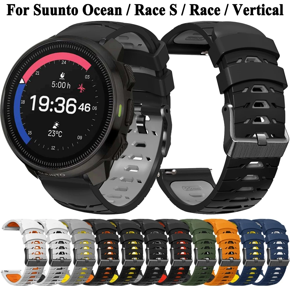 22mm Silicone Strap For Suunto Ocean RACE S Vertical Replacement Smartwatch Band For Suunto 5Peak 9Peak Pro Bracelet Accessories