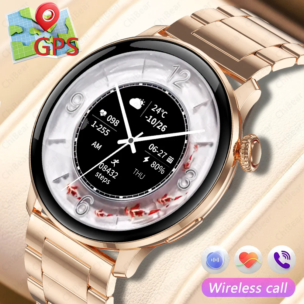 

2025 New Women's Fitness Smartwatch Ultra-than 8.9mm Design GPS Bluetooth Call Heart Rate Monitor Sport Modes IP68 Waterproof