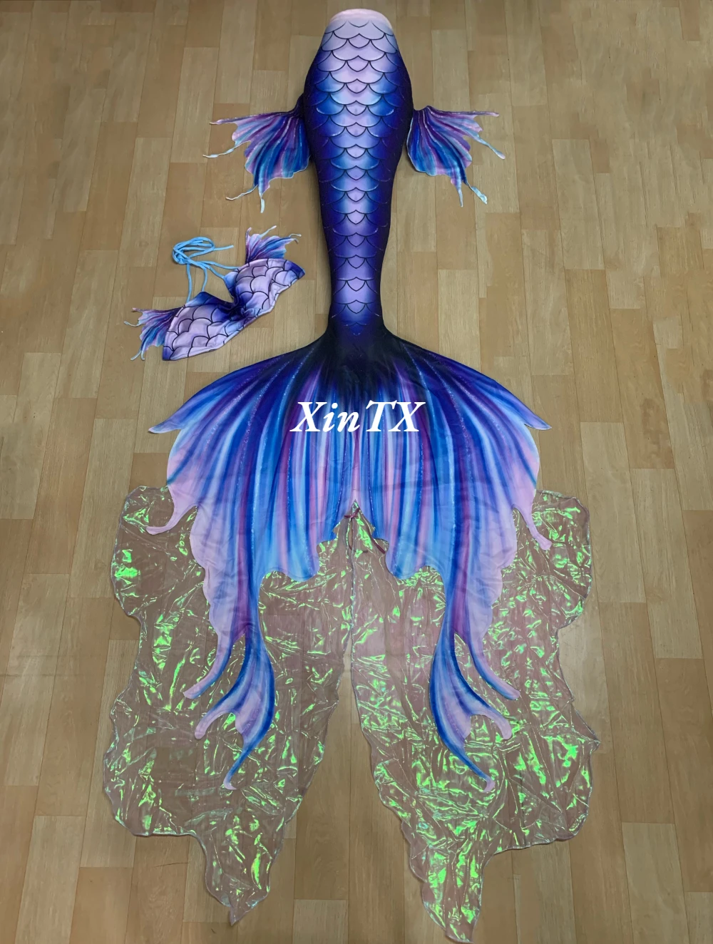 HD Printing Adults Big Mermaid Tail Skin Swimming Dress For Cosplay Photo Shooting Beauty Women Tail Can Add Monofin Swimsuit