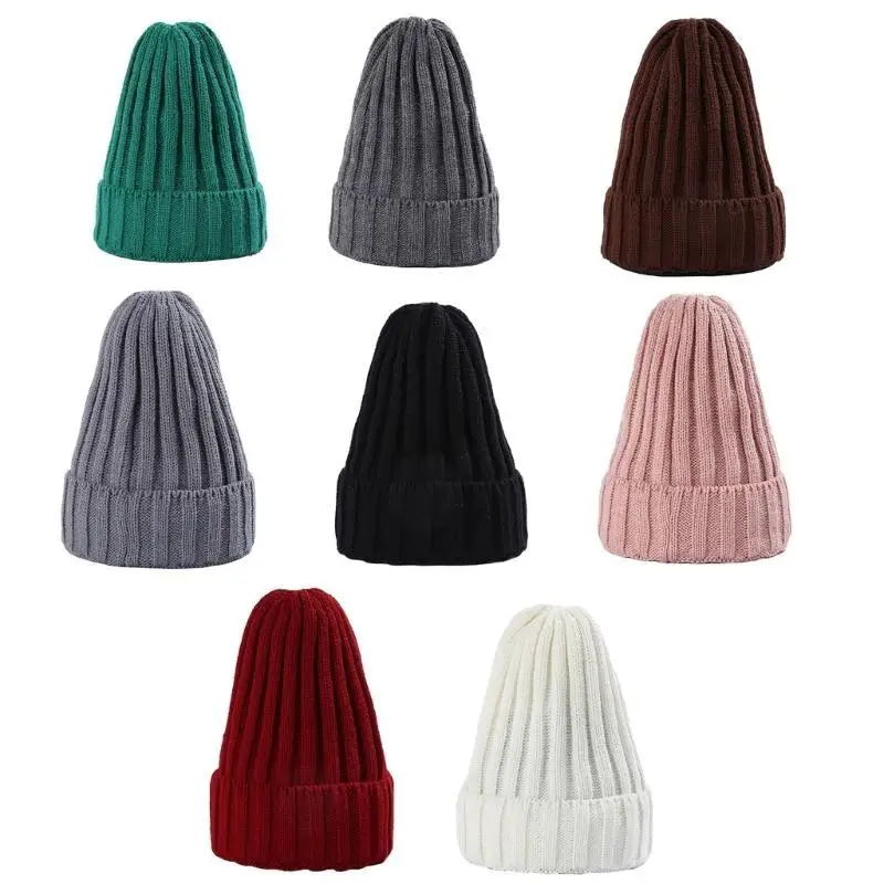 

652F Slouchy Winter Warm Skull Cap Knitted Beanie Y2k Hip Hop Accessories Unisex Skull Cap Ski Cycling Outdoor