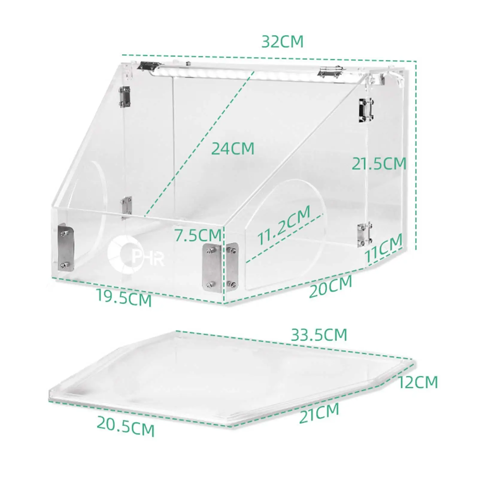 Grinding Dust Box USB Interface Durable Transparent Convenient Grinding