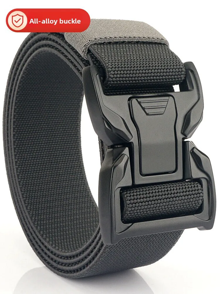 tactical-canvas-nylon-alloy-buckle-outdoor-training-elastic-waist-belt-quick-release-automatic-buckle-soft-surface-universal