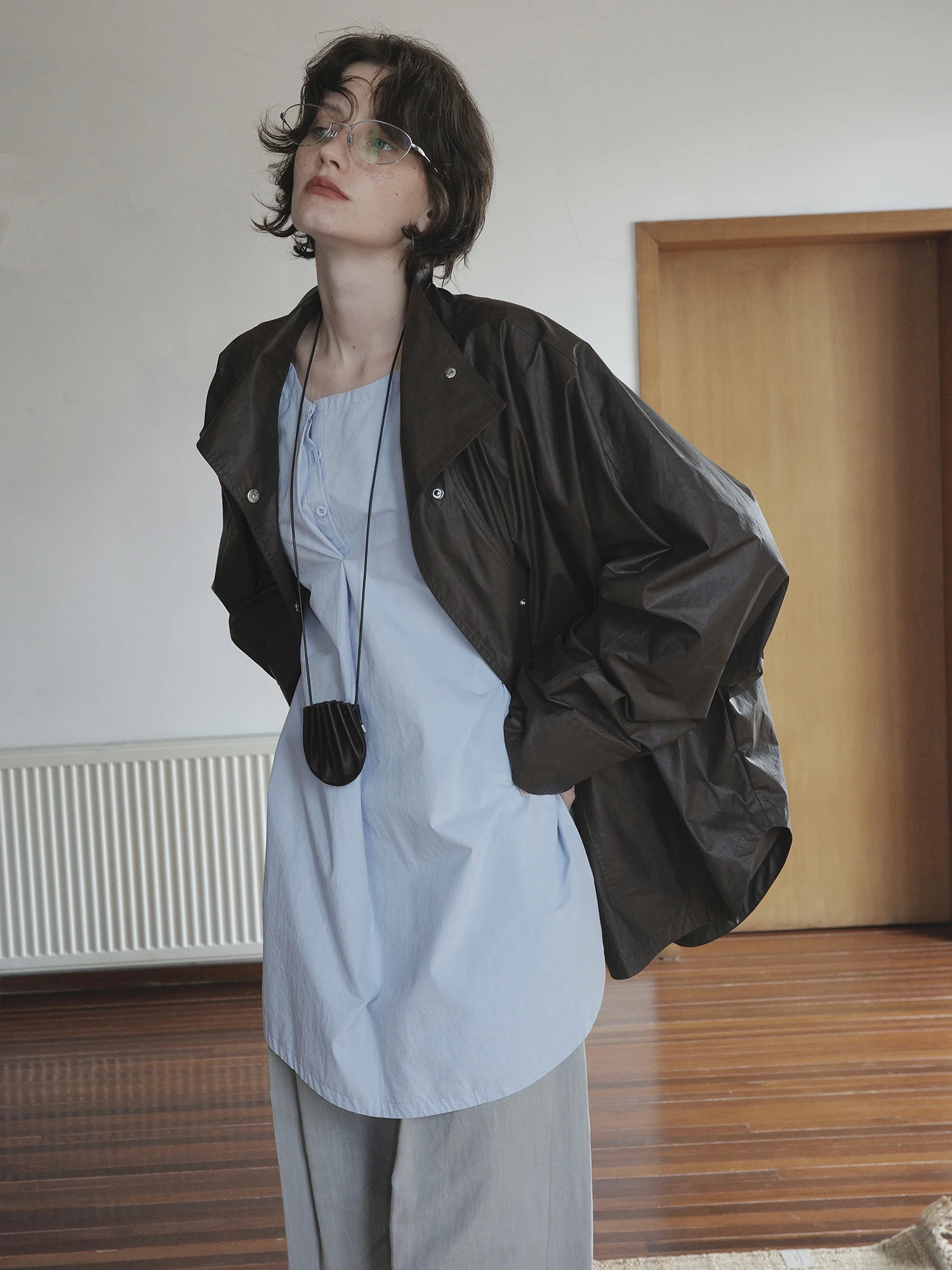 

Molin Maison Deconstructed Aesthetic round Ne Asymmetric Button Pure Cotton oulder Drop Sve Loose Silhouette Overhead ...