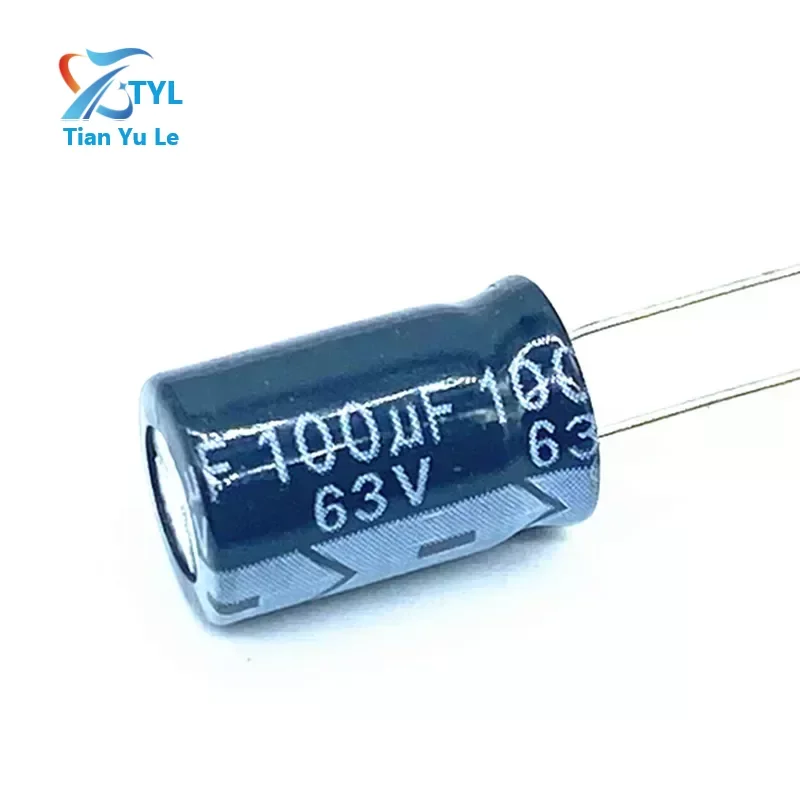 

20pcs/lot high frequency low impedance 63v 100UF aluminum electrolytic capacitor size 8*12 100UF 20%