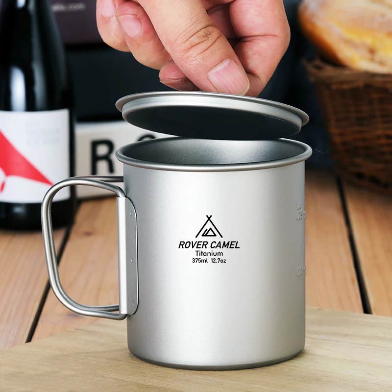 Rover Camel Titanium Camping Mug 375ml 550ml 750ml Fold Portable Titanium Tableware Bowl Cup Outdoor Picnic water Cup