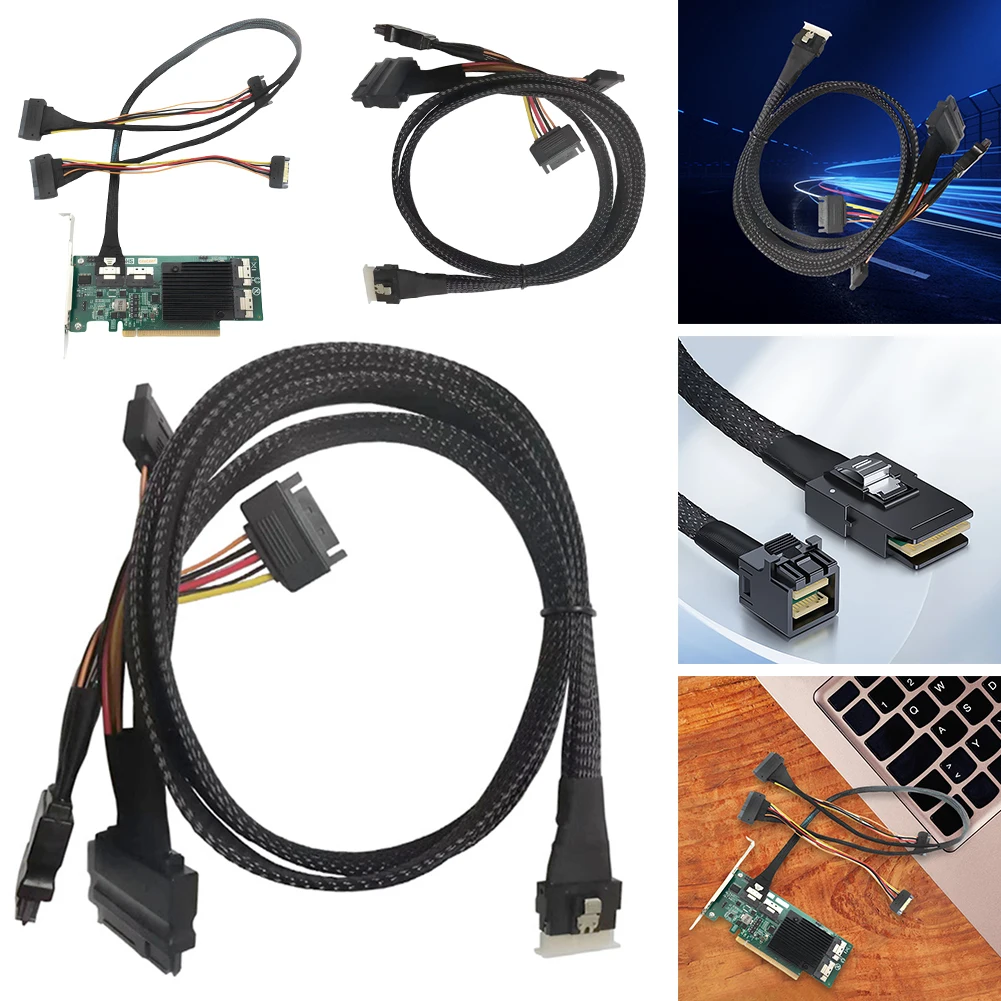 

SFF-8654 74pin к 2*SFF-8639 68pin Кабель SFF8654(8i) к 2*SFF-8639 NVME(U.2) Патч-корд Кабель-переходник