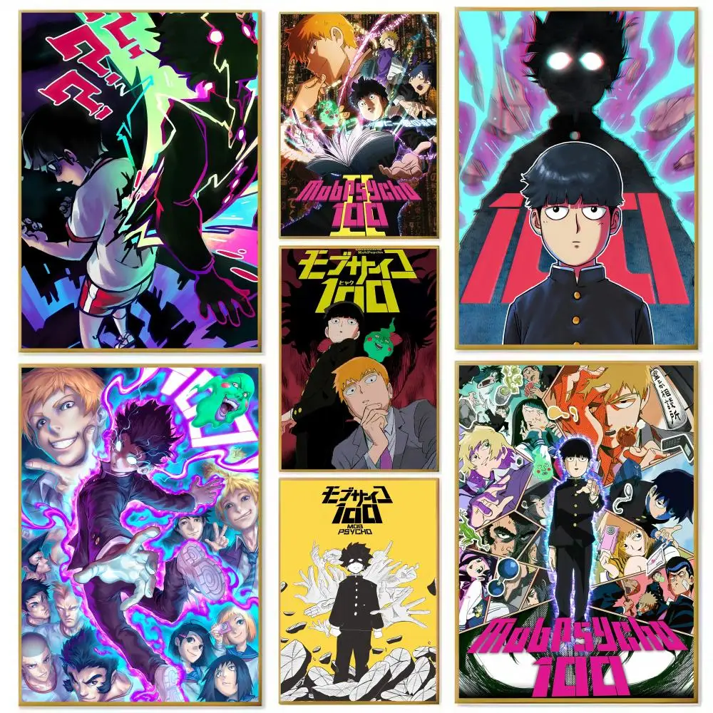 أنيمي M-Mob النفسي 100 ملصق ورقة طباعة غرفة المعيشة المنزلي غرفة نوم مدخل بار مقهى الفن اللوحة الديكور