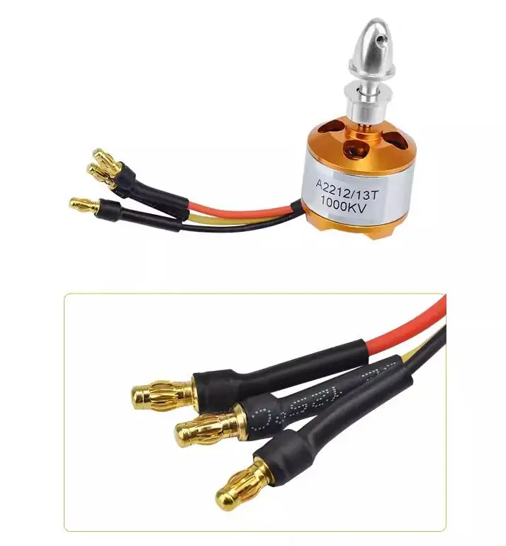 XXD A2212/13T 1000KV Four axis Brushless Motor 13T Soldered Banana Plug A2212/13T