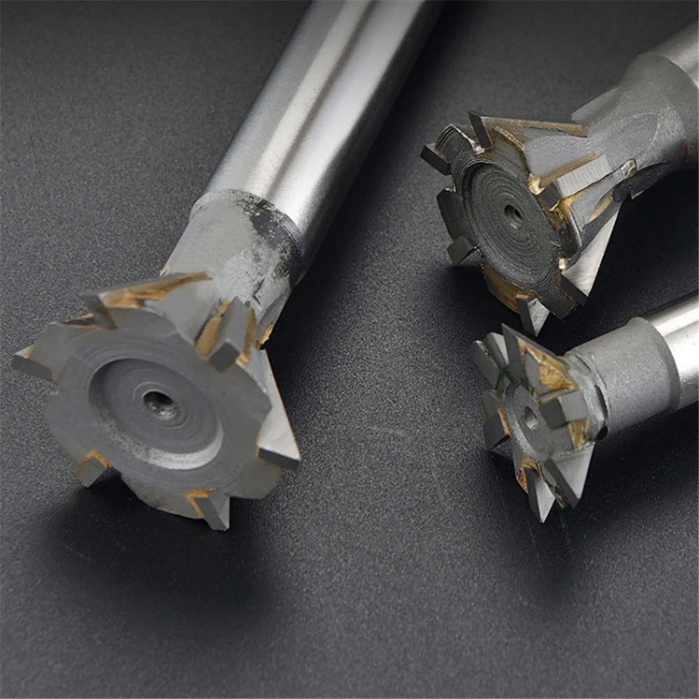 1PC 45/55/60 Degrees YG8 Dovetail Groove Milling Hard Alloy Milling Cutter Processing Copper Aluminum Cast Iron Diameter 20-60mm