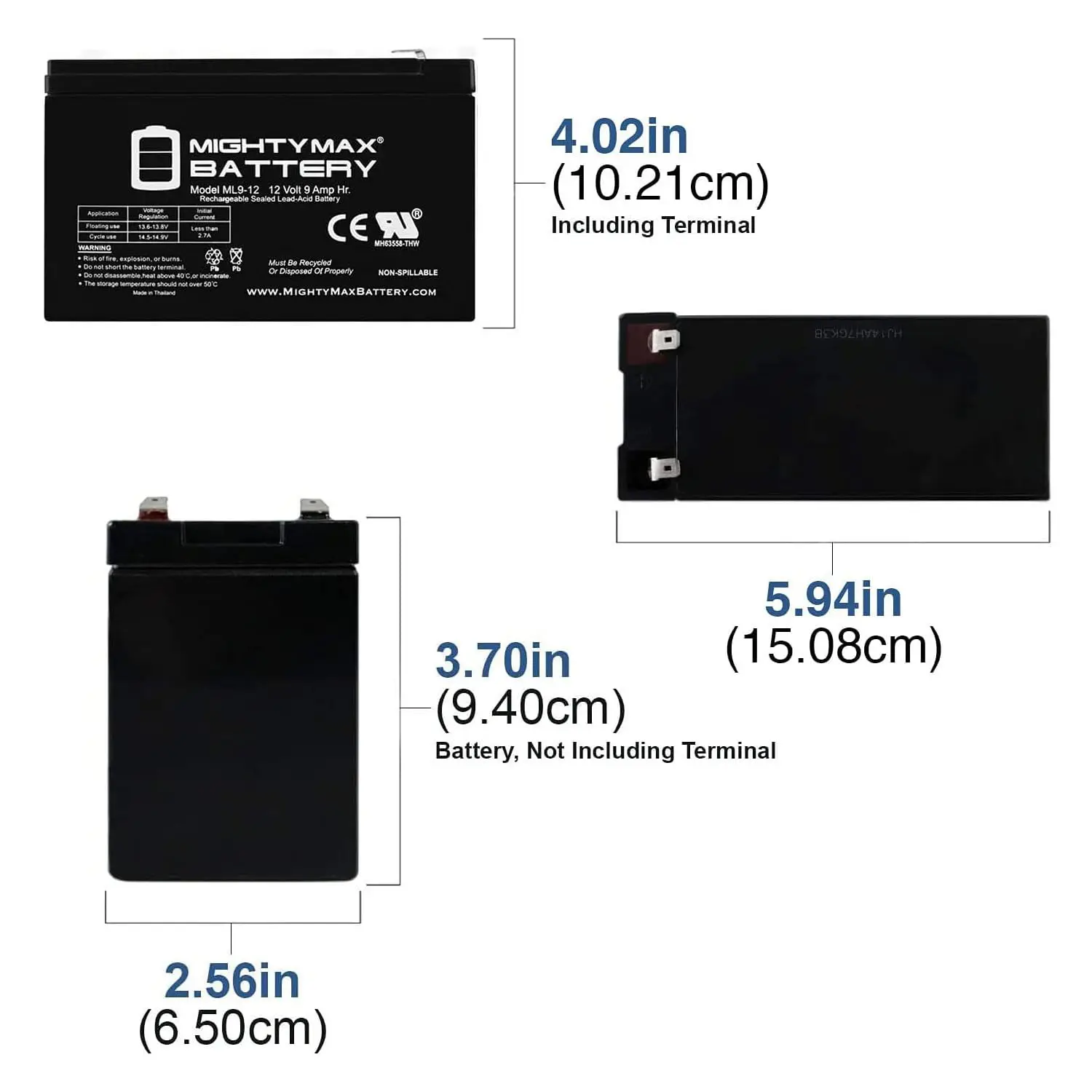 12V 9Ah UPS Replacement Battery for PowerWare PWHR1234W2FR, 8 Pack, Customized