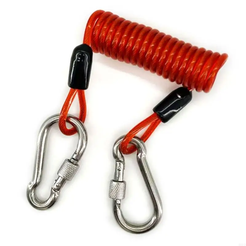 Tauch-Spiral-Lanyard, Anti-Verlust-Federseil-Gurt, Tauch-Feder-Clip, Unterwasser-Tauch-Lanyard mit Klemmen und Schnellschnalle – Detail 3