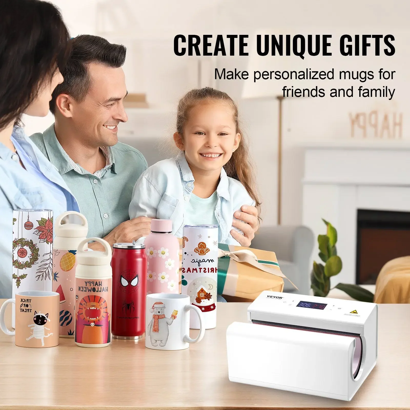 Automatic Mug Heat Press Machine – Fits 11-30oz Tumblers – White Sublimation Press for Custom Mugs & Cups