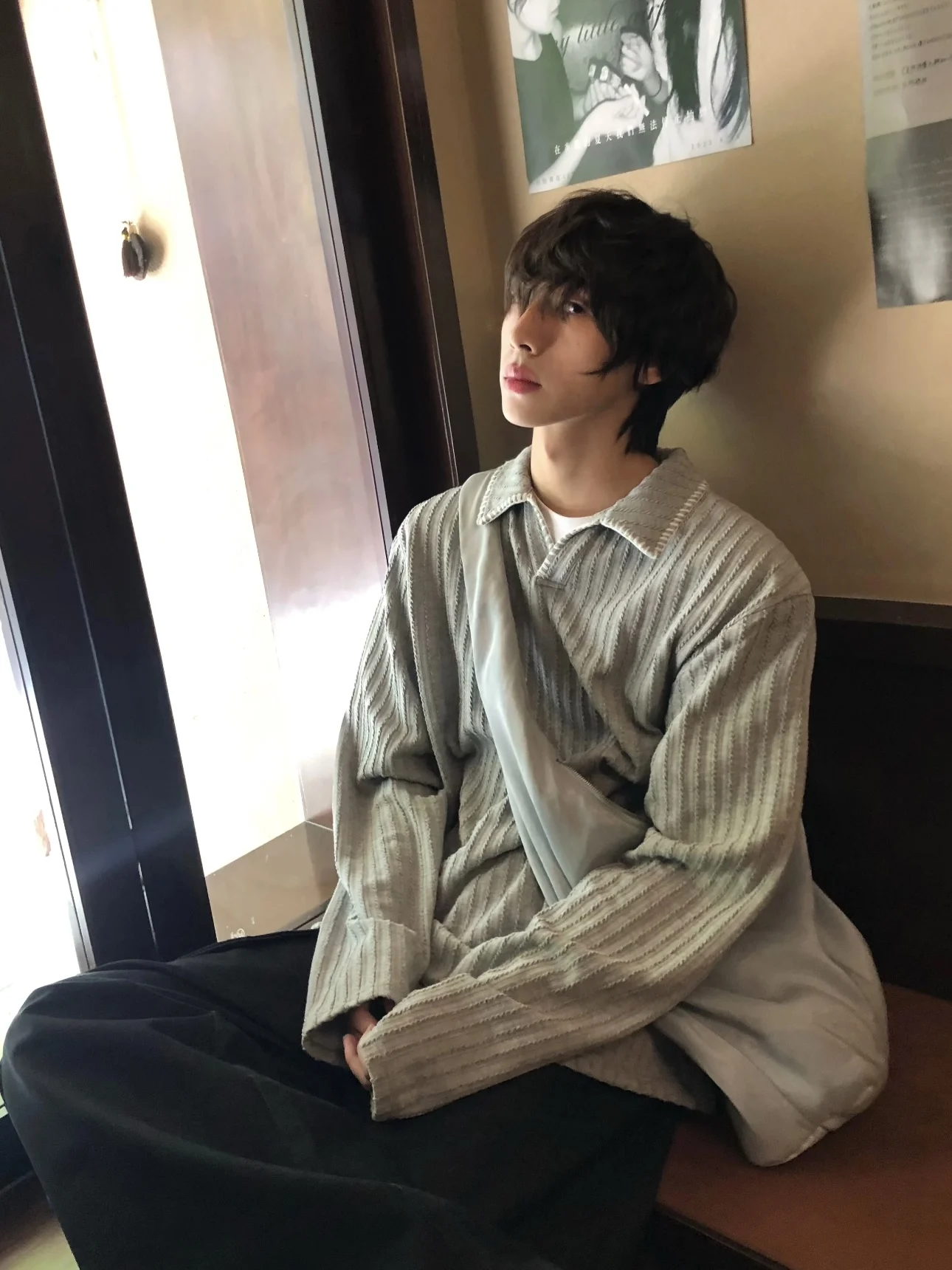 

American Retro Hand-Sewn Wheat Pattern Long Sve Knitted Men's CleanFit Skin-Friendly Casual Versatile Old Money Sle Base