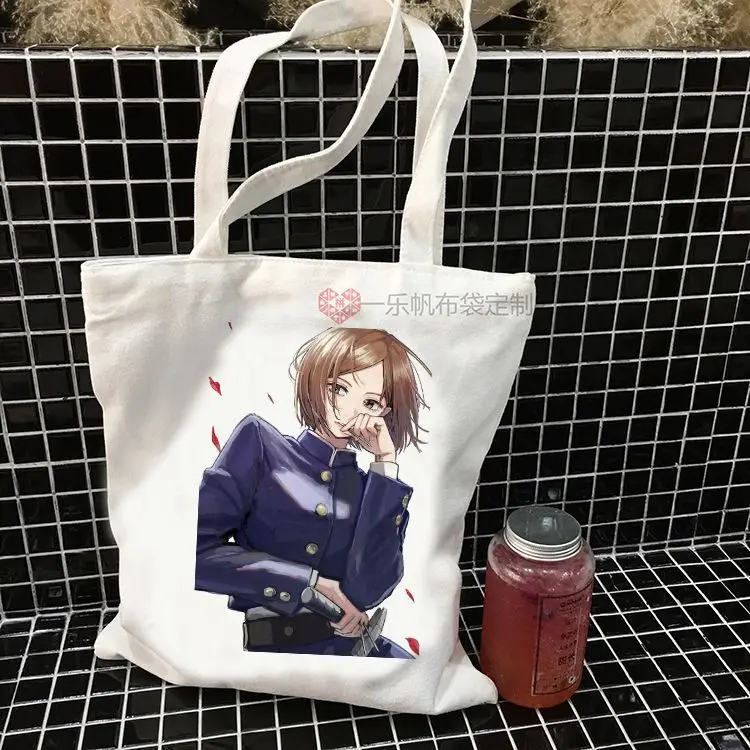 Kugisaki nobara jujutsu kaisen lona ombro zíper estudante impressão portátil crossbody bolsa lateral senhoras presentes