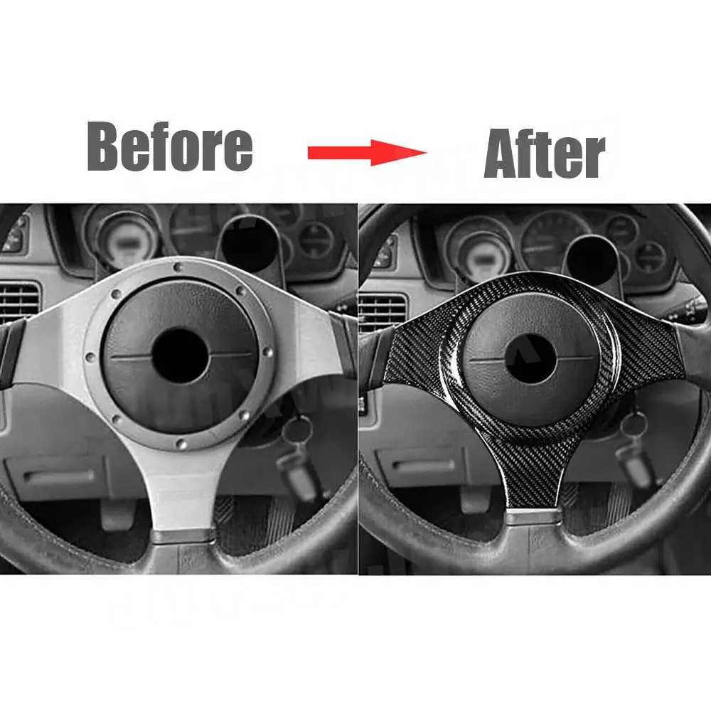 Carbon Fiber Automobile Steering Wheel Cover Decorative Parts for Mitsubishi EVO 7 8 9 2003-2006 Car Styling - view 4