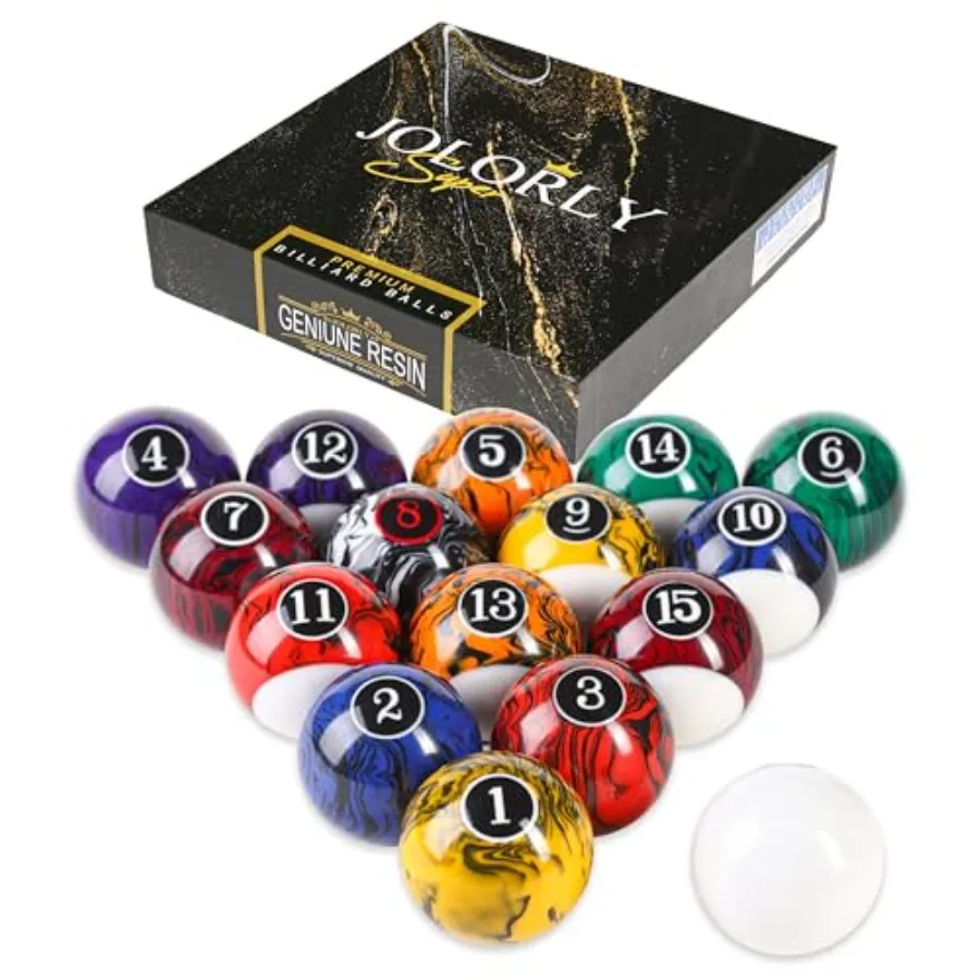 

2-1/4" Regulation Size 6 oz Professional Weight AAA Grade Pure Resin Pool Table Balls for Tournament Bar Game Room and Gifts