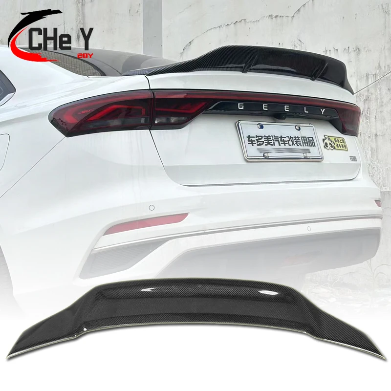 For Geely Emperor Proton S70 Spoiler 2022 2023 2024 Gloss Black/Forged Real Carbon Fiber Rear Trunk Lip R GT Spoiler Wing Car