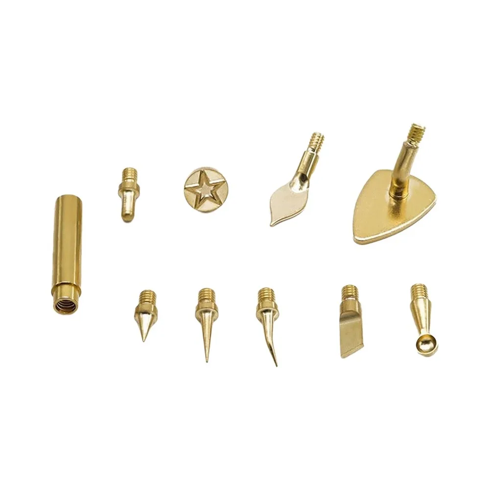 Brass Wood Burning Tips Set Pyrography Heads For Soldering Iron Artistry Detail Carving Stamping Craft Tool Kit 4 7 9 10 PCS