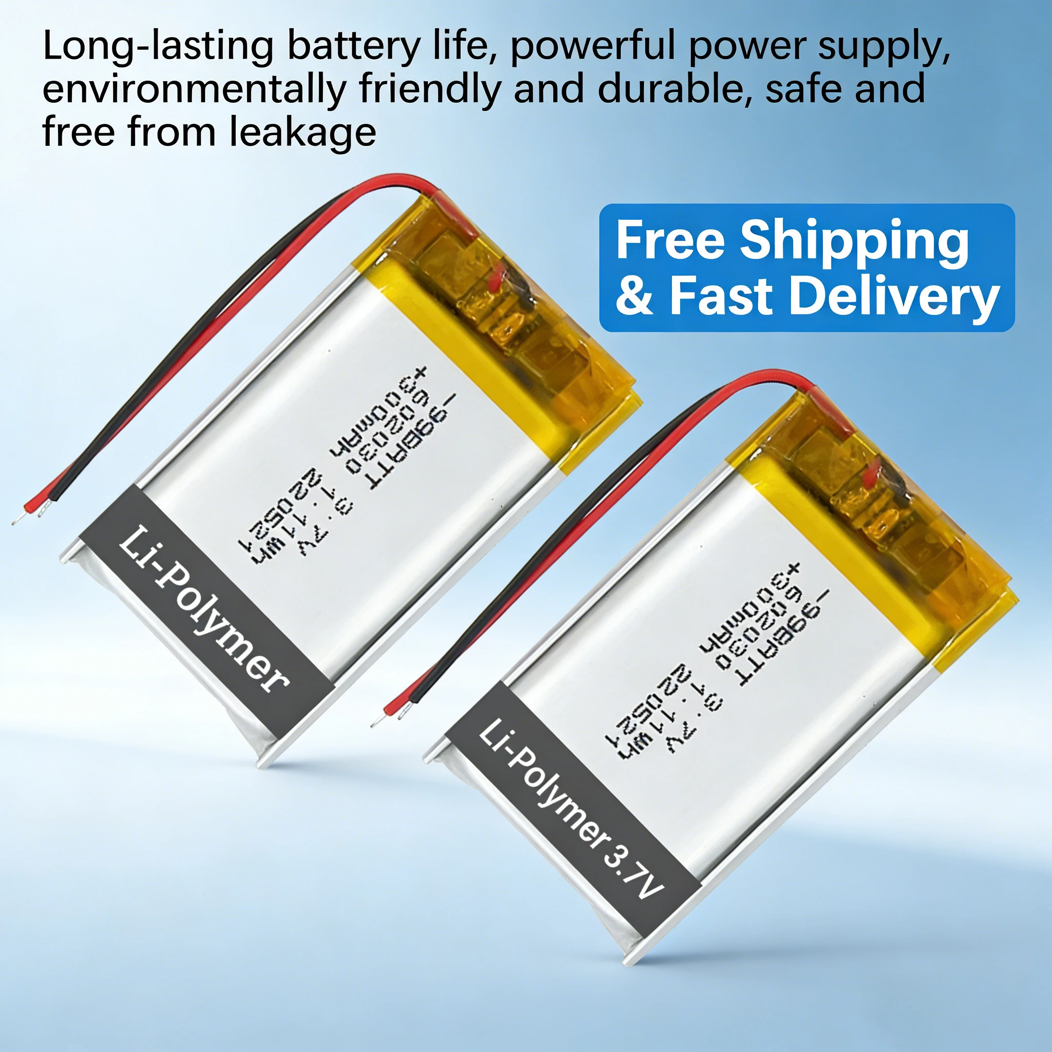 

3.7V 300mAh 602030 Lipo Battery with PH2.0 2P Plug for Bluetooth Headset Speaker TWS Charge Compartment Replacement Lithium Ion