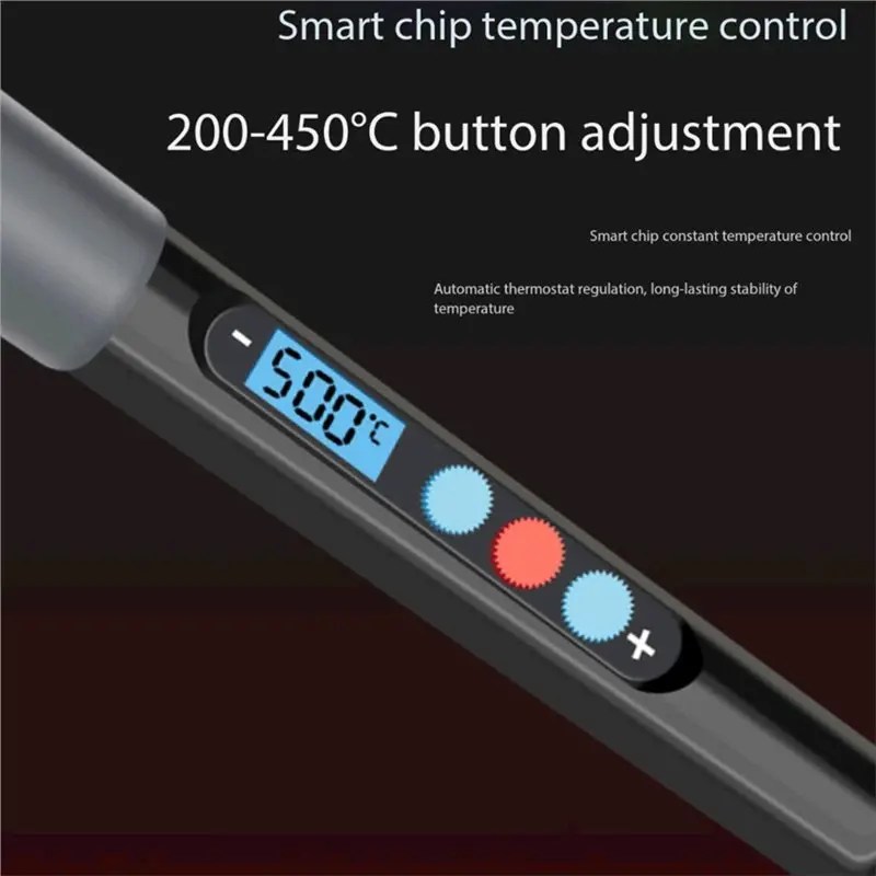 AB46-60W Adjustable Temperature Soldering Iron With Digital Display Mini Iron Kit For DIY Projects EU Plug