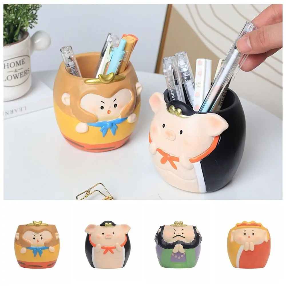 

Journey To The West Pen Holder Sun Wukong China Style Pencil Organizer Pen Container Cartoon Makeup Brush Holder Girl Gift