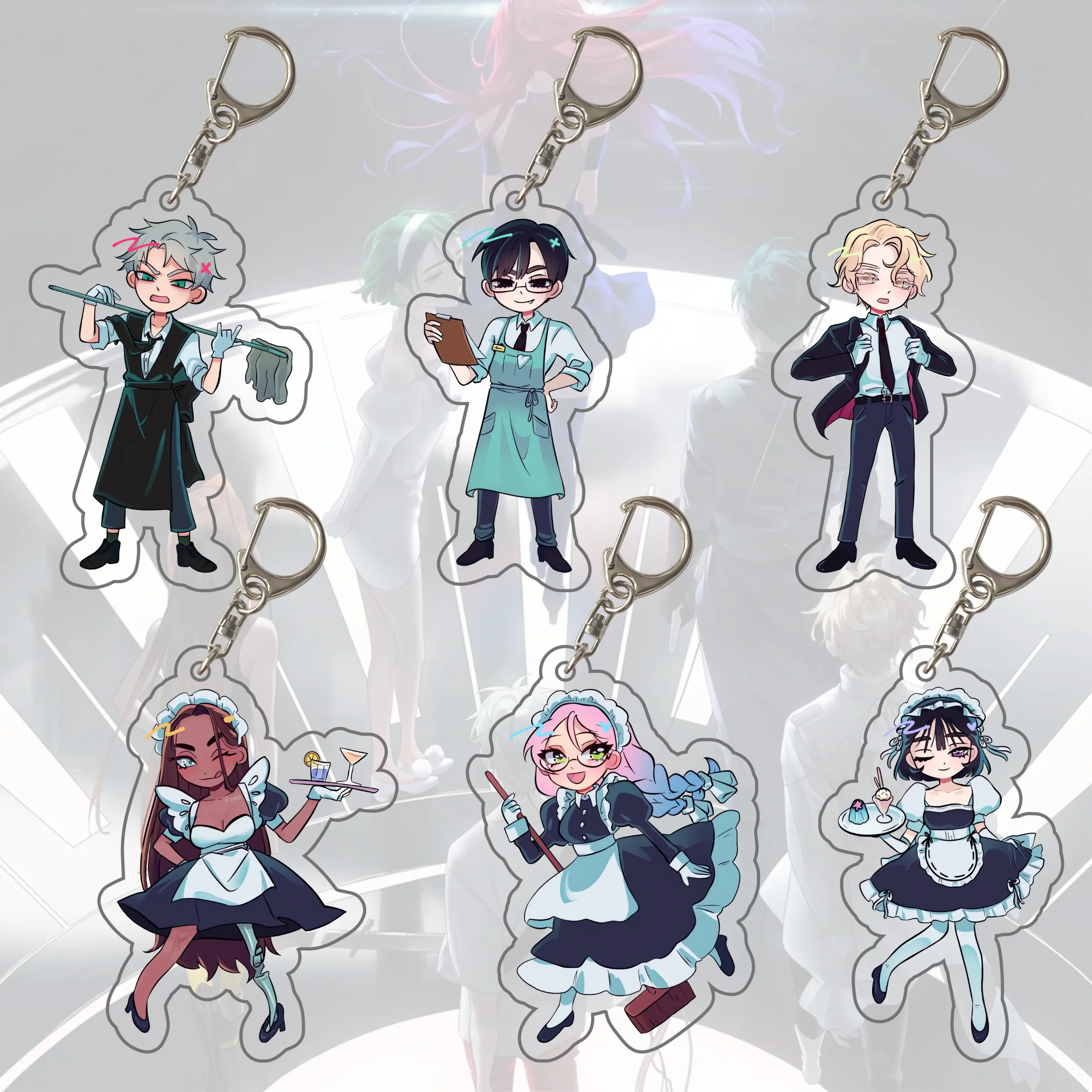 شعبية أنيمي الغريبة المرحلة 6 سنتيمتر سلاسل المفاتيح لوكا إيفان Till Mizi Hyuna Sua للمرأة اكسسوارات حقيبة Keyrings مجوهرات المشجعين الهدايا