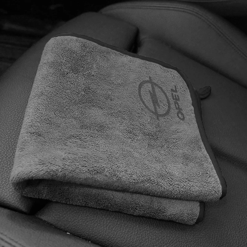 Serviette de lavage en microfibre pour emblème de voiture, chiffon de nettoyage et de séchage en coton pour Opel Corsa D Astra G H J K F Mokka C Zafira B, style automobile