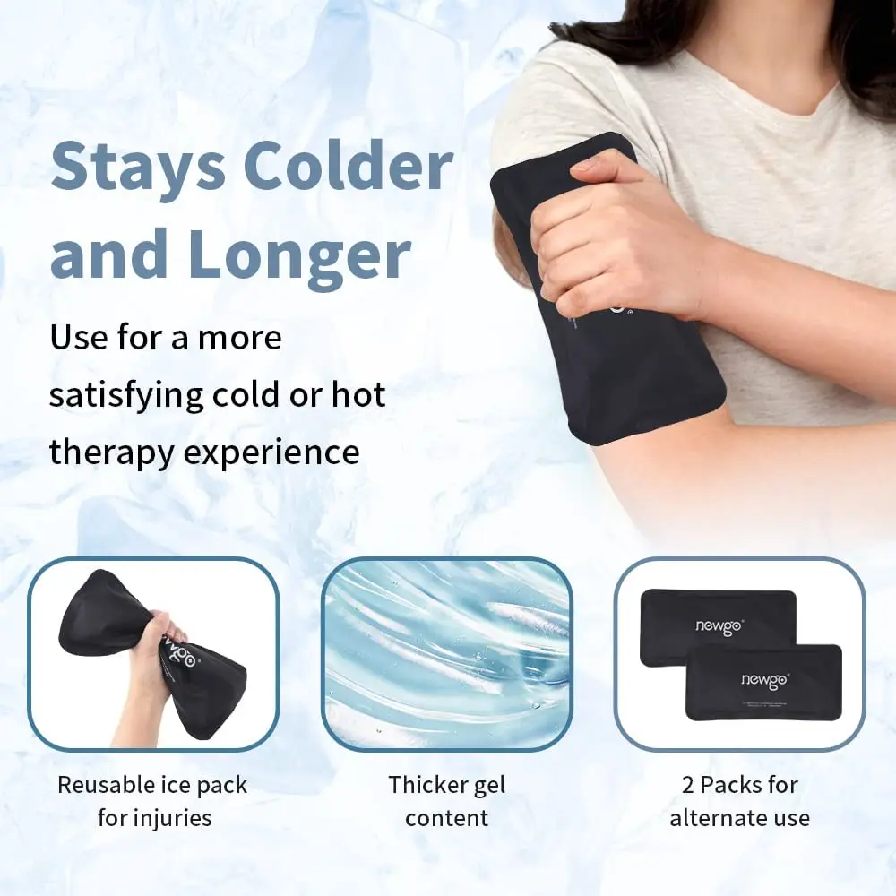 2 Pack Reusable Gel Cold Ice Pack For Injuries Hot Cold Compress Therapy Pain Relief For Shoulder, Neck, Hip, Elbow, Waist ,Knee