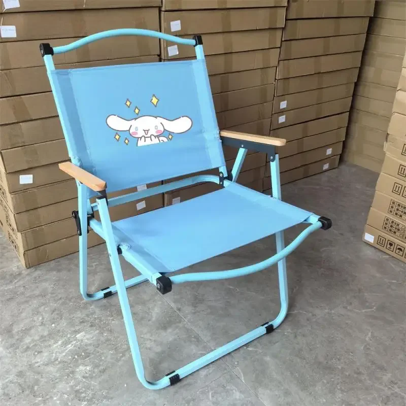 Outdoor Folding Chairs Anime Sanrios My Melody Cinnamoroll Chair Camping Portable Folding Stools Picnic Beach Fishing Home Chair