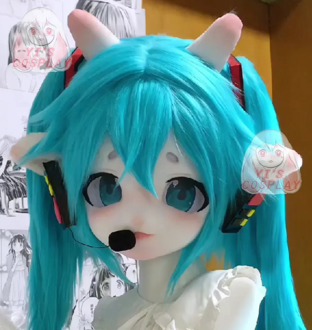 Yis cosplay Custom Furry head Kigurumi Head Cosplay Kemono Fursuit Handmade Headsets Beast Customized Fursuit Kemono Head