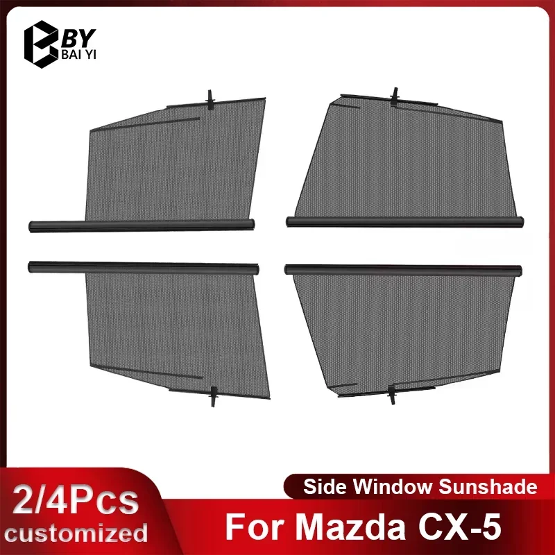 Customizable Car Side Window Sunshade For Mazda CX-5 Front Rear Window Auto Lifting Sunscreen Protection Car Interior Accessorie