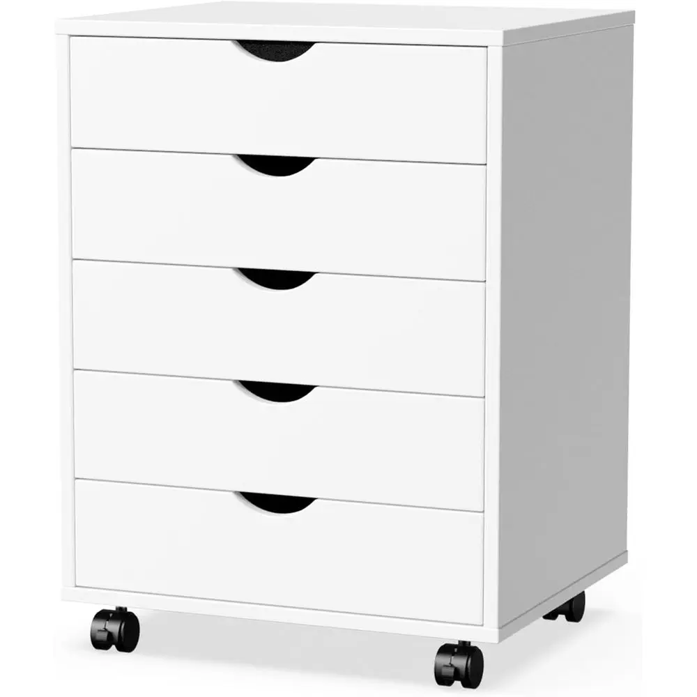 

5 Der Chest, Storage CabiWooden Mobile Cabinet with Wheels Room Organizer, Small Ders Wood Organization urniture or Oice, Home