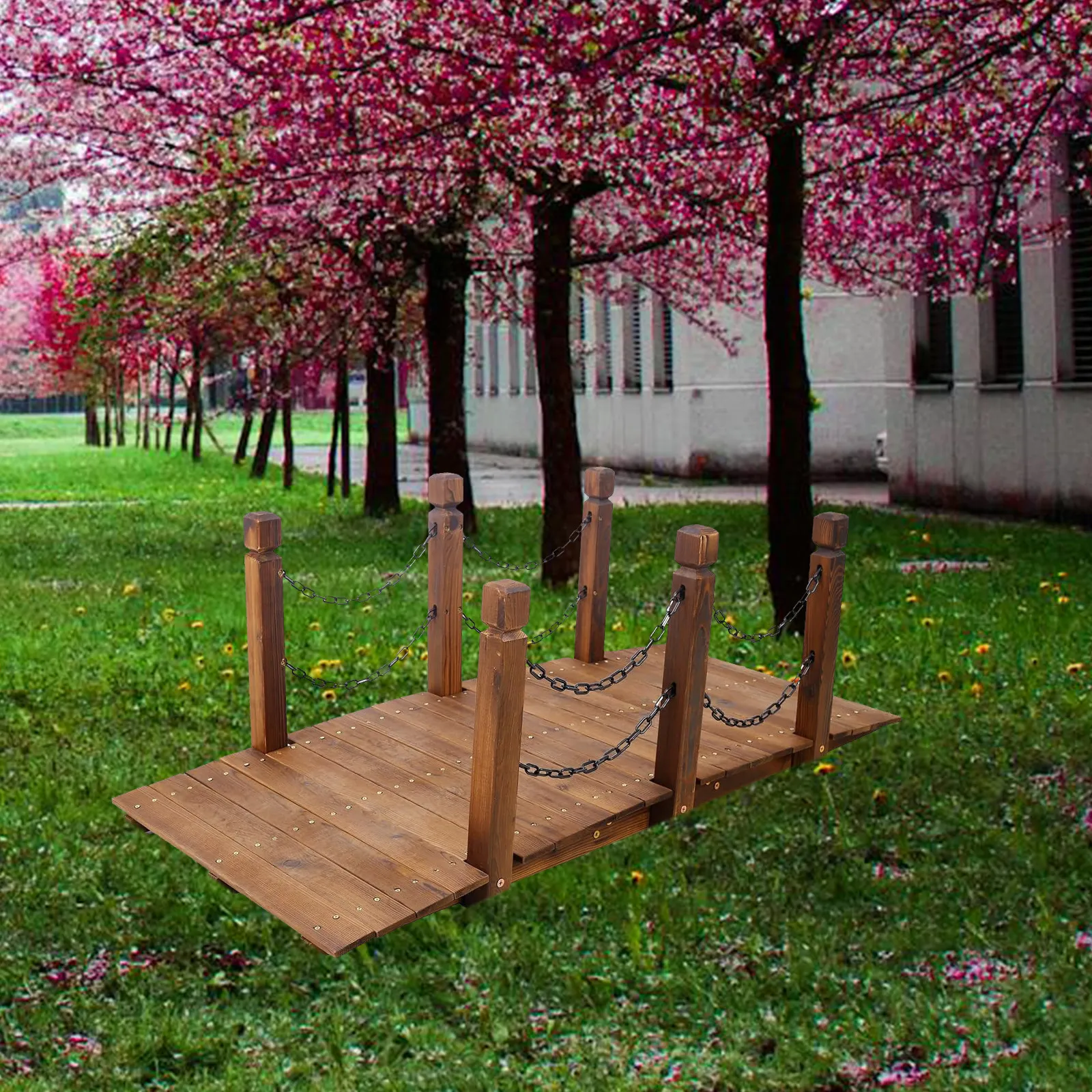 2Sets Garden Bridge Chain Classic Decorative Outdoor Hanging Chain for Swing Chair Planters Flower Baskets Garden Guardrail