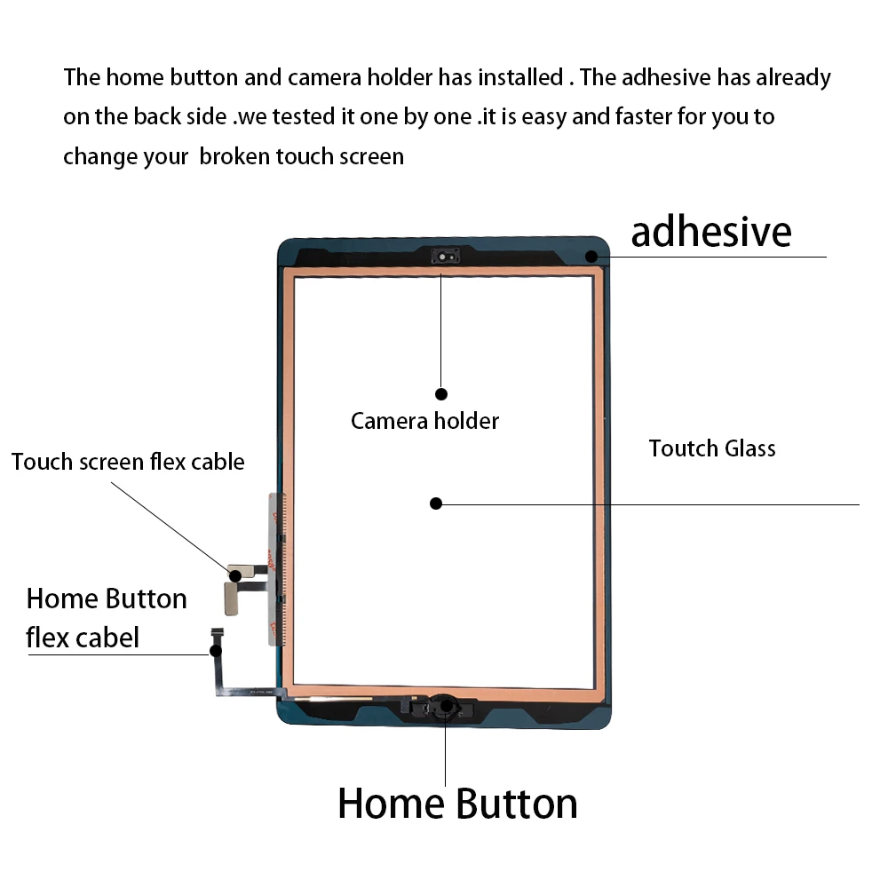For iPad Air 1 Touch Screen Digitizer Glass A1474 A1475 A1476 with