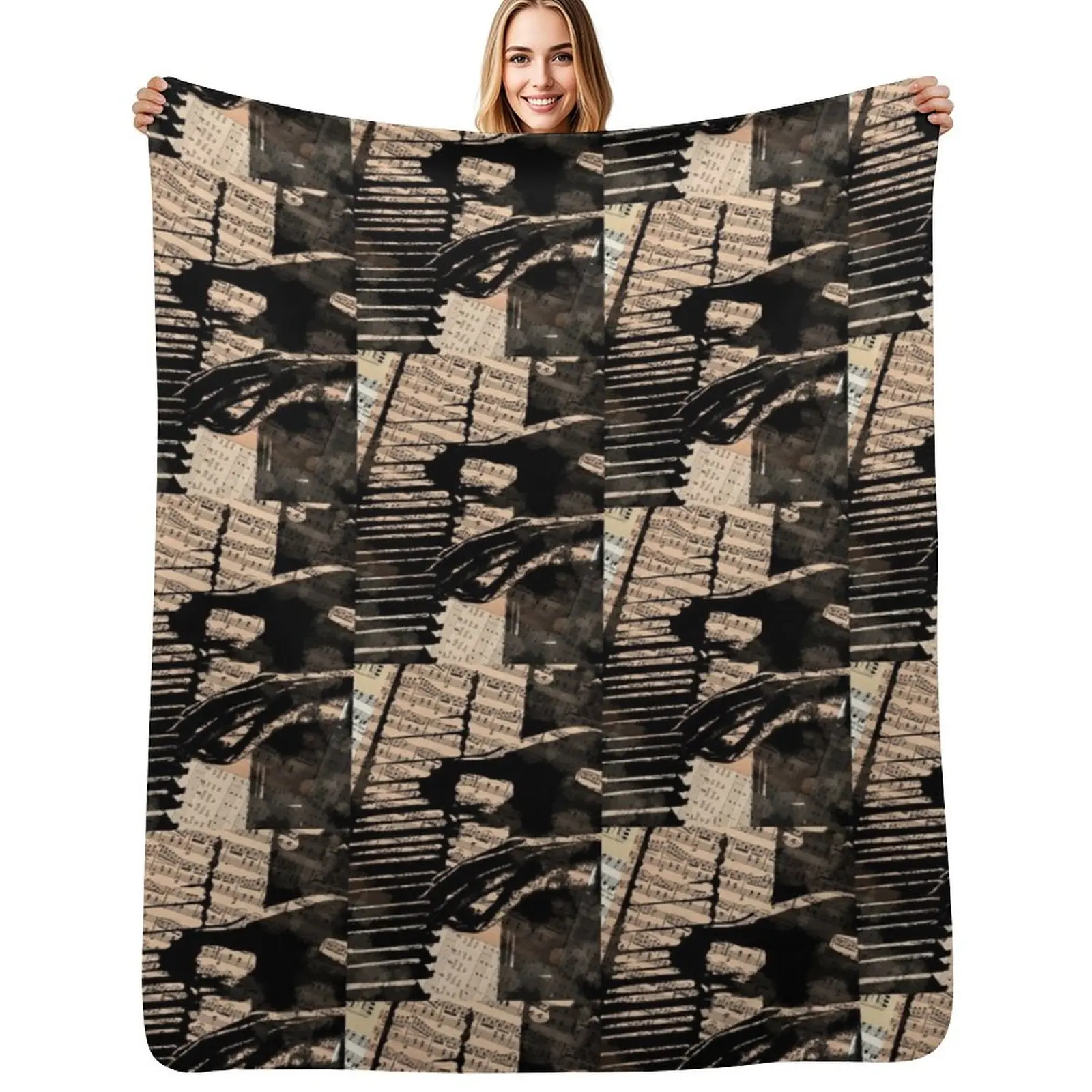

The Pianist Throw Blanket Multi Purpose Soft Warm Blanket for Home Travel