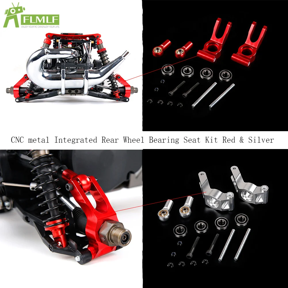 Alloy CNC One-piece Rear Wheel Bearing Base Kit Fit for 1/5 HPI ROFUN ROVAN KM BAJA 5B 5T 5SC RC CAR PARTS