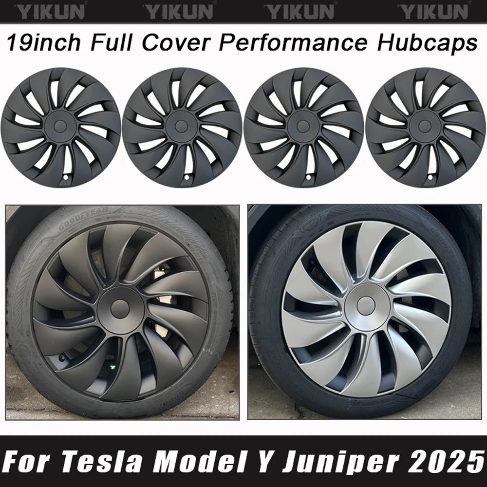 

4 шт. крышка ступицы автомобиля для Tesla Model Y Juniper 2025 19-дюймовая крышка колеса сменная автомобильная полная крышка обода аксессуары крышка колеса