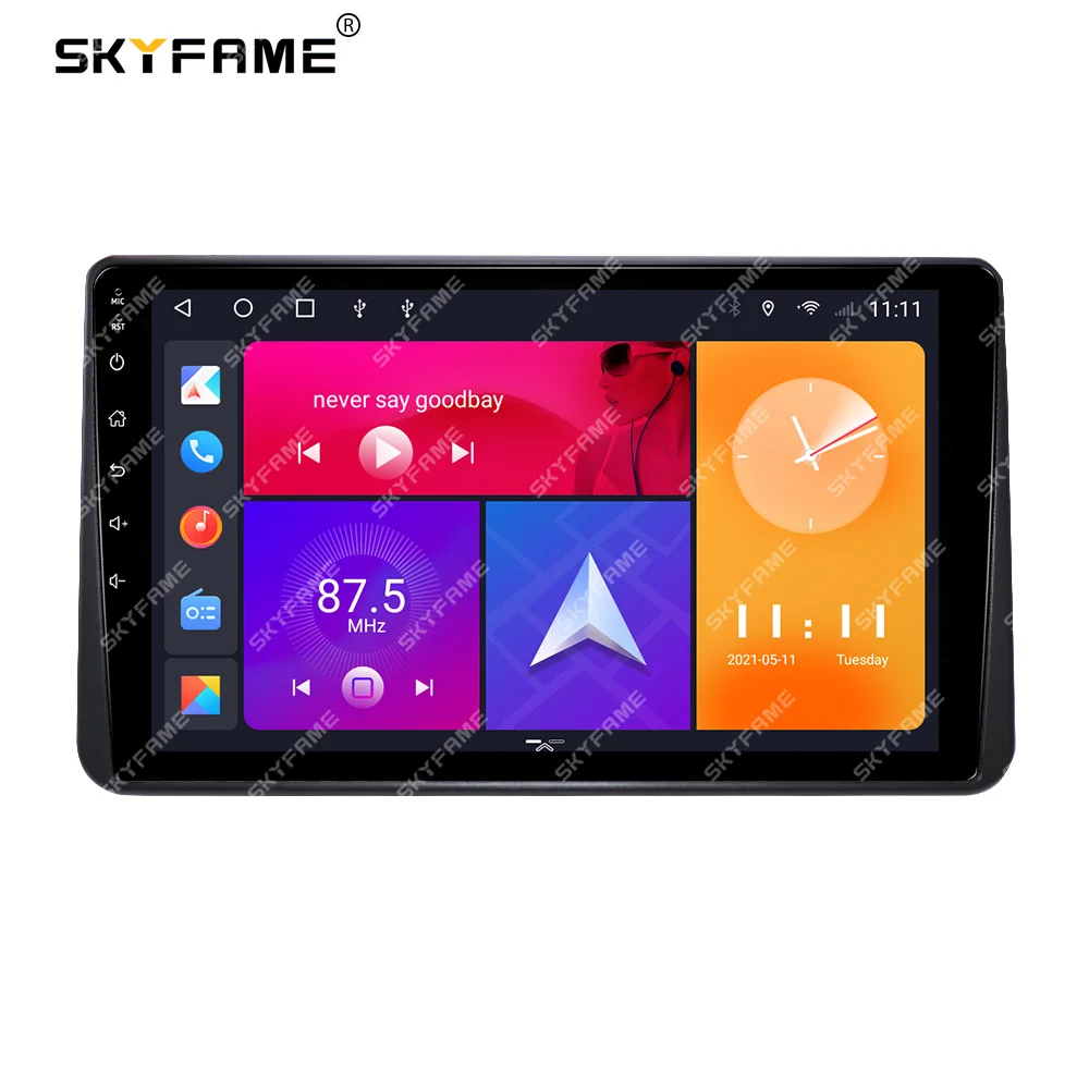 SKYFAME-Adaptador de Fascia para marco de coche, caja Canbus, Kit de Panel de montaje para tablero de Radio Android para Wuling SGMW Baojun 510