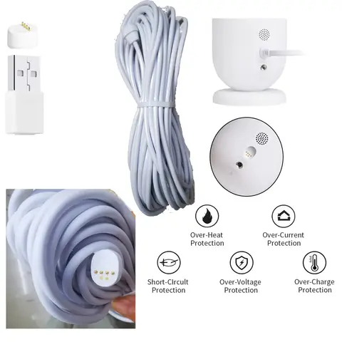 Cable de carga resistente a la intemperie de 25 pies/7,6 m para cámara Google Nest Cam (batería) para exteriores (blanco)