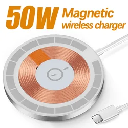 50W Fast Magnetic Wireless Charger For Iphone12 12Pro13 13Mini Fast Charging for Samsung Xiaomi mi Huawei Fast Charger
