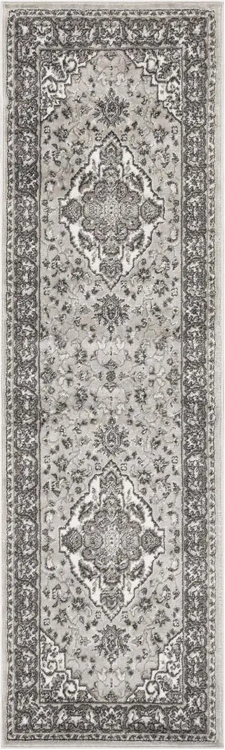 

Indoor Runner Rug, Plush Carpet Cover, Traditional Oriental Medallion, Perfect For Hallway, Entryway, Living Room, Dining,