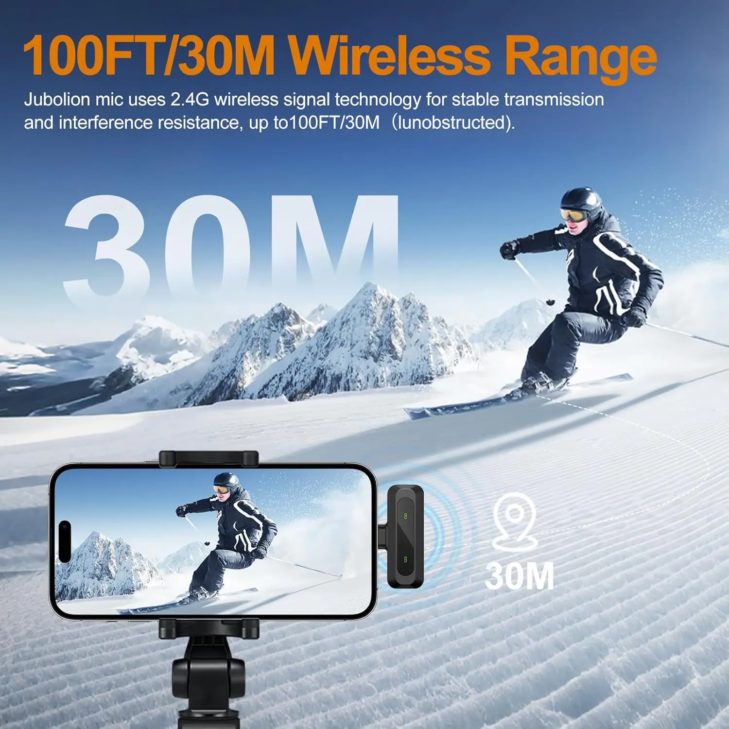 ميكروفون Lavalier لاسلكي احترافي لهاتف iPhone iPad Android والكمبيوتر المحمول والبث المباشر ومقابلة الألعاب وتسجيل مدونة الفيديو وميكروفون صغير