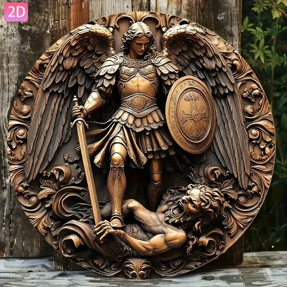 1 pc  2D  - Michael the Archangel of War. A Baroque-style vintage home decoration, suitable for bars, bedrooms, garages,