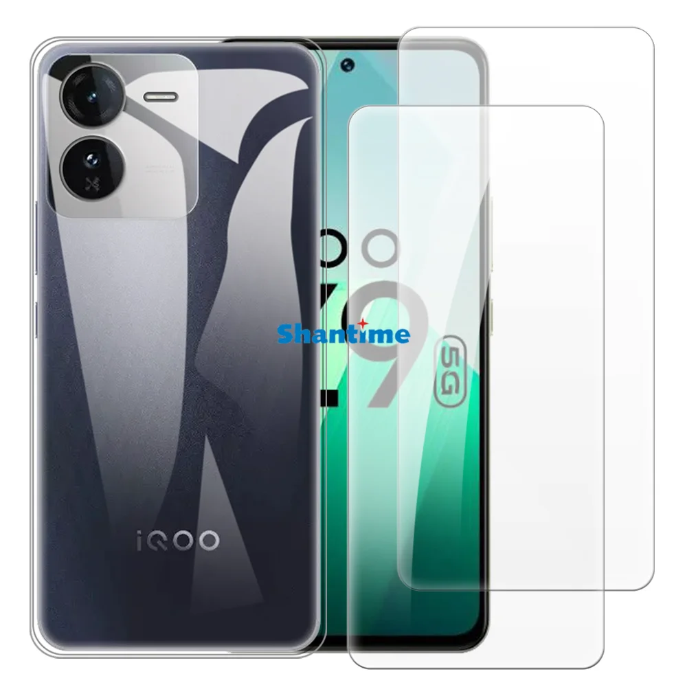 Soft Case + 2 Pack Tempered Glass Screen Protectors for Vivo iQOO Z9 5G Global  Full-Body Protection